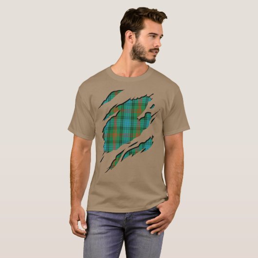 Clan Ross Tartan Effecten T-shirt (Voorkant volledig)