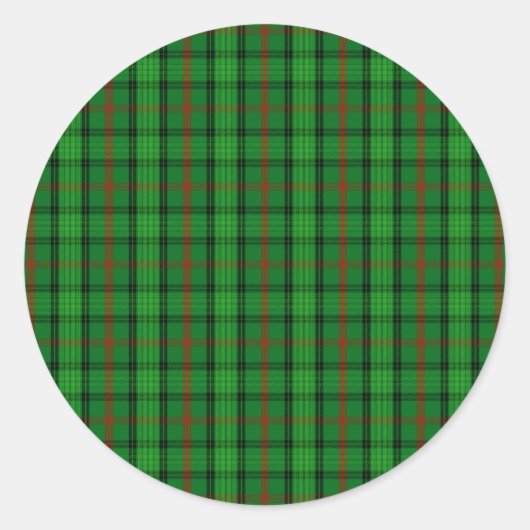 Clan Ross Tartan Ronde Sticker (Voorkant)