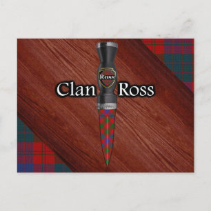 Clan Ross Tartan Sgian Dubh Blade Briefkaart