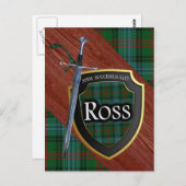 Clan Ross Tartan Sword & Shield Briefkaart (Voorkant / Achterkant)