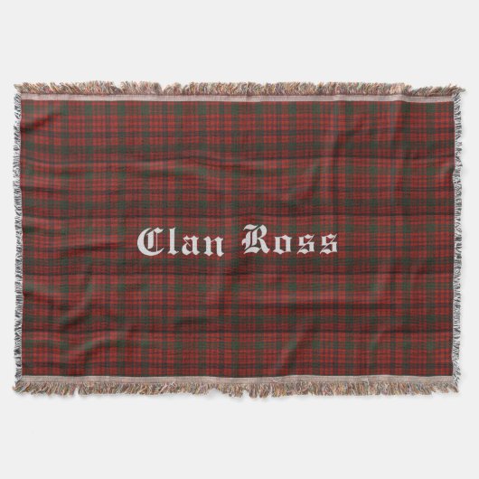 Clan Ross Tartan Throw Blanket Deken (Voorkant)