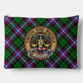 Clan Russell Crest over geruite achtergrond Etui (Voorkant)