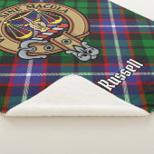 Clan Russell Crest over plaid Sherpa Deken (3/4)