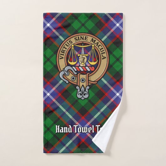 Clan Russell Crest over Tartan Bad Handdoek (Handdoek)