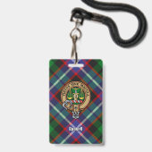 Clan Russell Crest over tartan Badge (Voorzijde met lanyard)