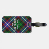 Clan Russell Crest over tartan Bagagelabel (Achterkant horizontaal)