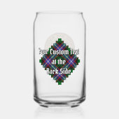 Clan Russell Crest over tartan Blikvorm Glas (Achterkant)