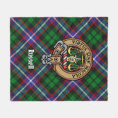 Clan Russell Crest over tartan Fleece Deken (Voorkant (Horizontaal))