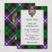 Clan Russell Crest over tartan Kaart (Voorkant / Achterkant)