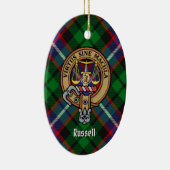 Clan Russell Crest over tartan Keramisch Ornament (Rechts)