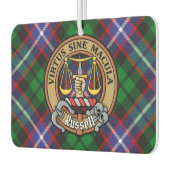 Clan Russell Crest over tartan Luchtverfrisser (Links)