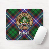 Clan Russell Crest over tartan Muismat (Met muis)