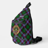Clan Russell Crest over tartan Sling Bag (Rechterhoek)