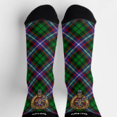 Clan Russell Crest over tartan Sokken (Top)