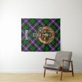 Clan Russell Crest over tartan Wandkleed (In Situ (horizontaal))