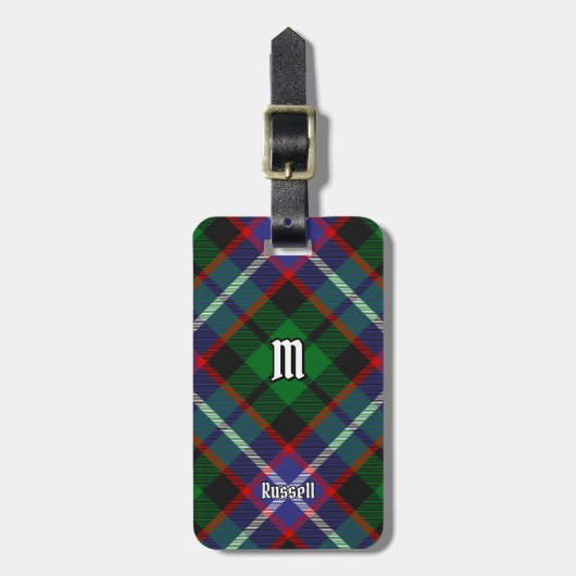 Clan Russell Tartan Bagagelabel (Voorkant verticaal)
