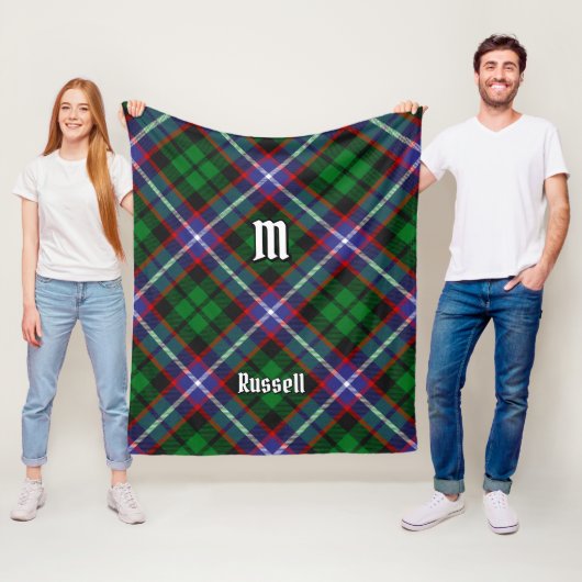 Clan Russell Tartan Fleece Deken (In situ)