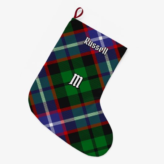Clan Russell Tartan Grote Kerstsok (Voorkant (Hangend))