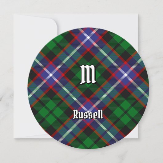 Clan Russell Tartan Kaart (Voorkant)