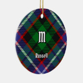 Clan Russell Tartan Keramisch Ornament (Rechts)