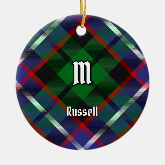 Clan Russell Tartan Keramisch Ornament (Voorkant)