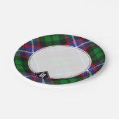 Clan Russell Tartan Papieren Bordje (Gekanteld)