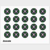 Clan Russell Tartan Ronde Sticker (Vel)