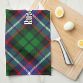 Clan Russell Tartan Theedoek (Quarter Fold)