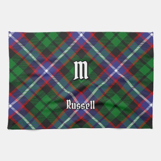 Clan Russell Tartan Theedoek (Horizontaal)