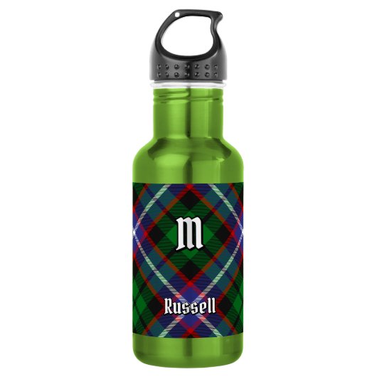 Clan Russell Tartan Waterfles (Voorkant)