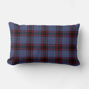 Clan Rutherford Tartan Royal Blue en Black Pset Kussen