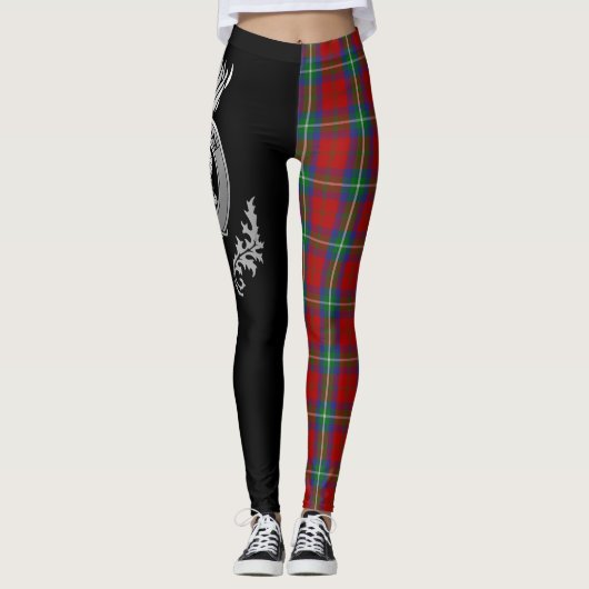 Clan Ruthven Crest & Tartan Leggings (Voorkant)
