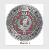 Clan Ruthven Crest & Tartan Sticker (Vel)