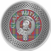 Clan Ruthven Crest & Tartan Sticker (Voorkant)