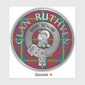 Clan Ruthven Crest & Tartan Sticker (Vel)