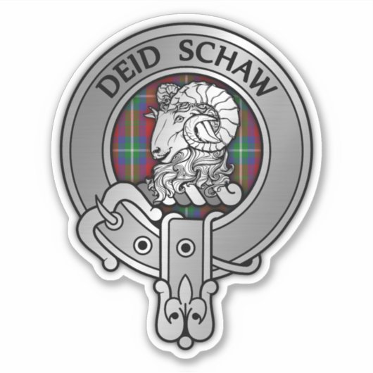 Clan Ruthven Crest & Tartan Sticker (Voorkant)