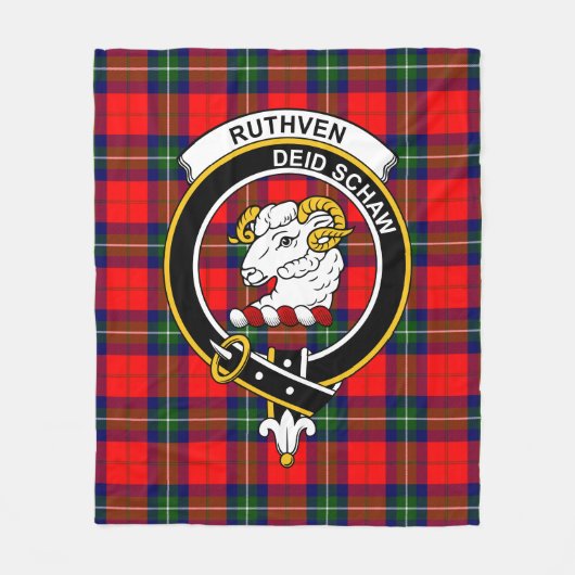 Clan Ruthven Tartan Pset Fleece Deken (Voorkant)