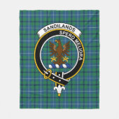 Clan Sandilands Ancient Tartan Pset Fleece Deken (Voorkant)