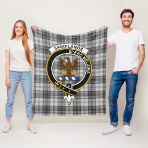 Clan Sandilands Gray Tartan Pset Fleece Deken