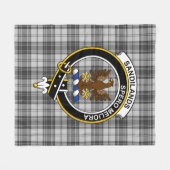 Clan Sandilands Gray Tartan Pset Fleece Deken (Voorkant (Horizontaal))