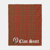 Clan Scott Crest Badge en Tartan Fleece Deken (Voorkant)