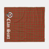 Clan Scott Crest Badge en Tartan Fleece Deken (Voorkant (Horizontaal))
