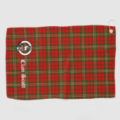 Clan Scott Crest Badge en Tartan Golfhanddoek (Horizontaal)