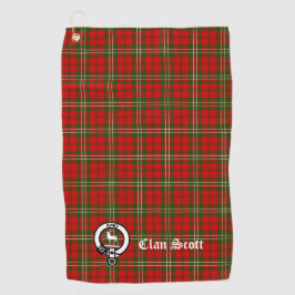 Clan Scott Crest Badge en Tartan  Golfhanddoek