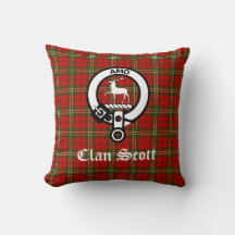 Clan Scott Crest Badge en Tartan