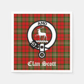 Clan Scott Crest Badge en Tartan Servet (Voorkant)
