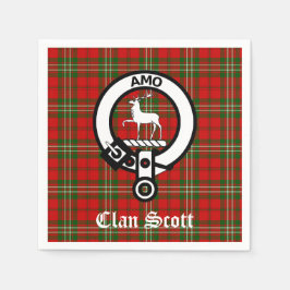 Clan Scott Crest Badge en Tartan Servet