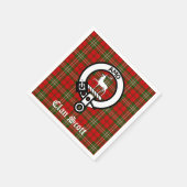Clan Scott Crest Badge en Tartan Servet (Hoek)