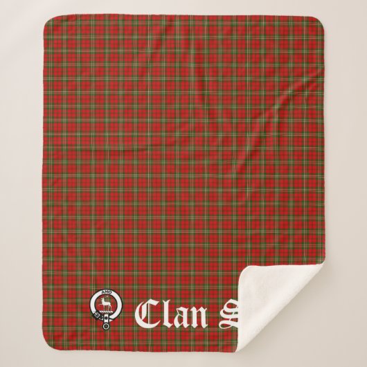 Clan Scott Crest Badge en Tartan Sherpa Deken (Voorkant)