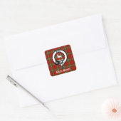 Clan Scott Crest Badge en Tartan Vierkante Sticker (Envelop)